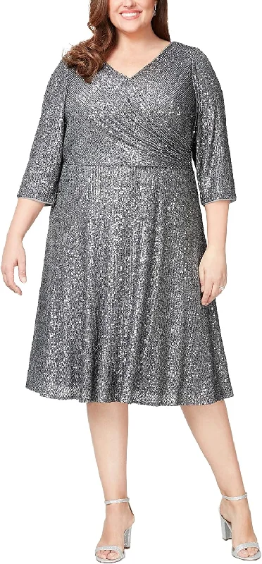 Alex Evenings 8496744 Short Plus Size Formal Dress