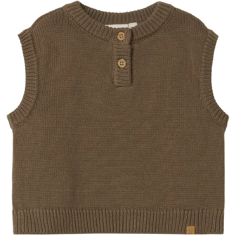 Lil'Atelier Shitake Ramlo Loose Short Knit Vest