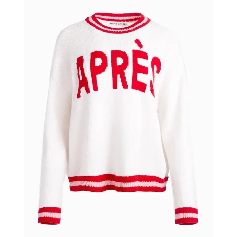 alice + olivia Ogden Apres Pullover, Ecru Multi