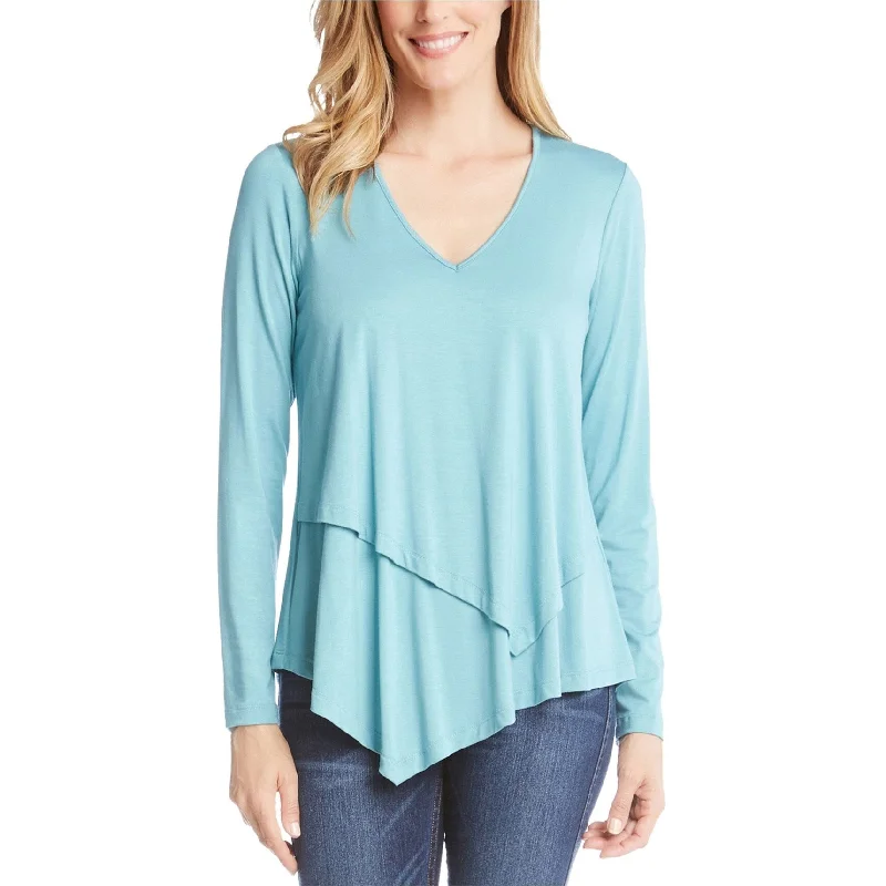 Karen Kane Womens Asymmetrical Pullover Blouse