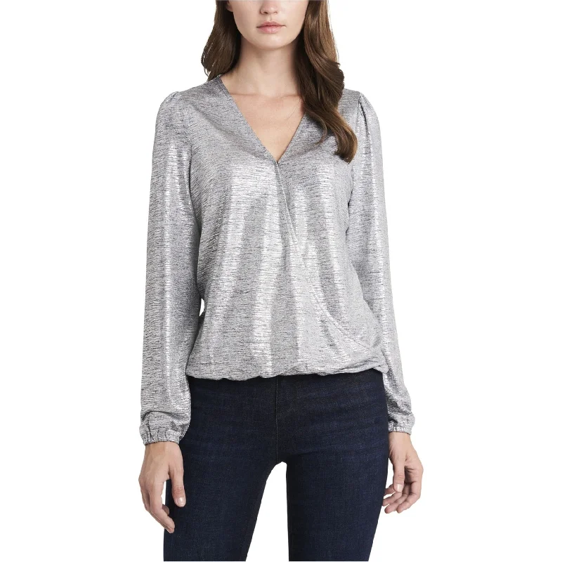 Vince Camuto Womens Shine Pullover Blouse, Grey, XX-Small