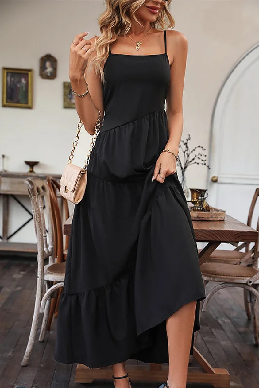 Solid Color Sleeveless Maxi Dress