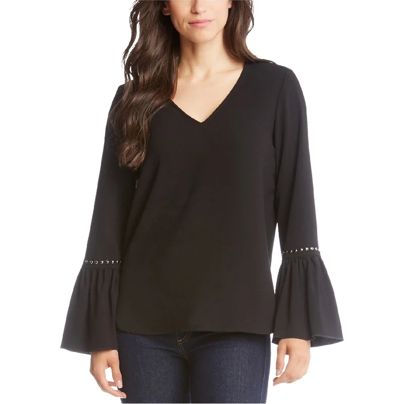 Karen Kane Womens Studded Pullover Blouse, Black, Medium