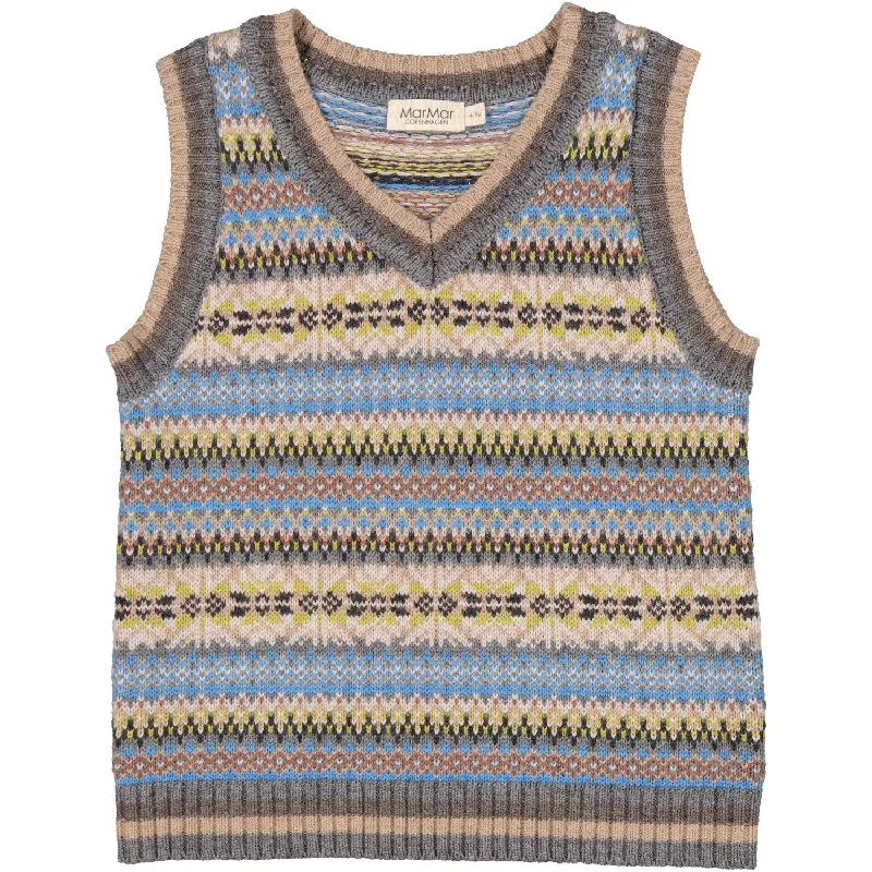 MarMar Light Cotton Wool Fair Isle Taj Knit Vest