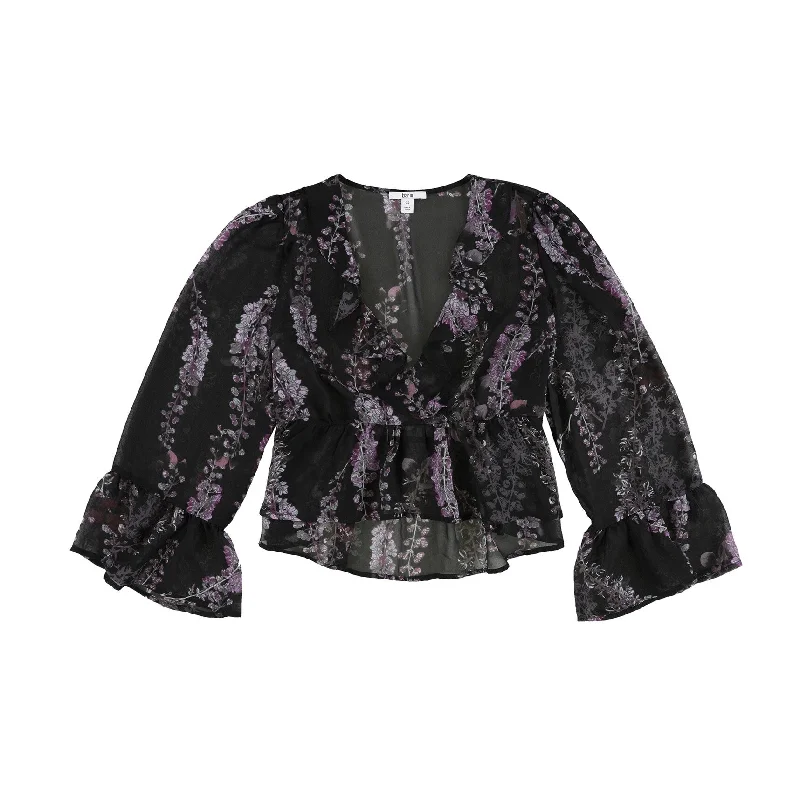 Bar Iii Womens Floral Pullover Blouse