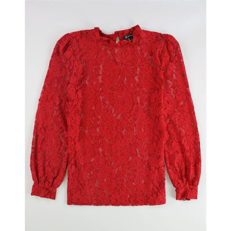 I-N-C Womens Floral Pullover Blouse, Red, X-Large