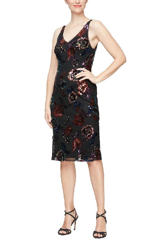 Alex Evenings J196921 Sleeveless Midi Cocktail Dress