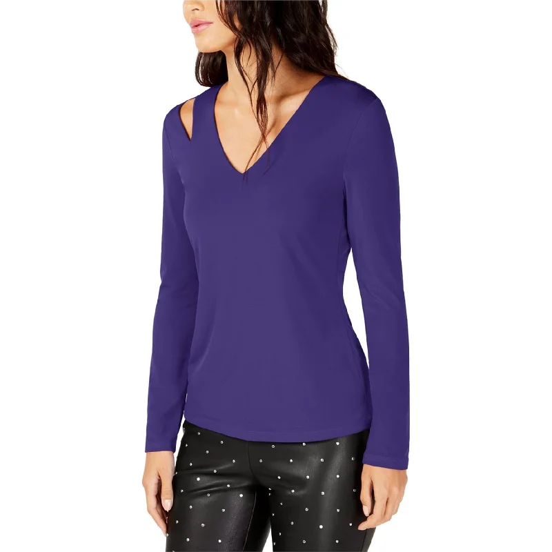 I-N-C Womens Cut-Out Pullover Blouse, Purple, Small