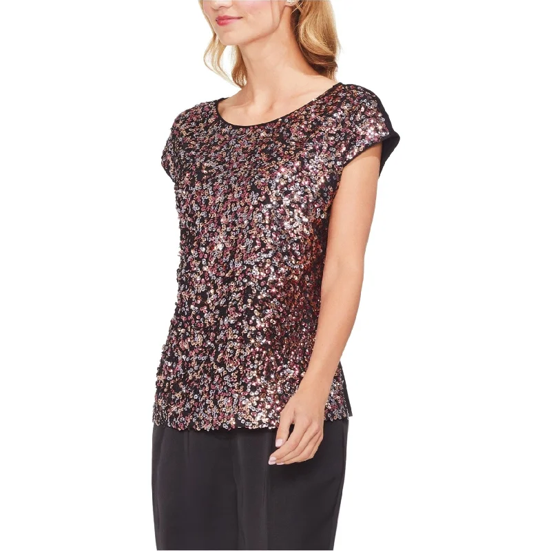 Vince Camuto Womens Sequins Pullover Blouse, Multicoloured, X-Small