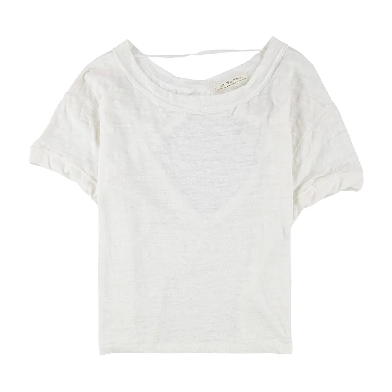 Free People Womens Open Back Pullover Blouse, White, X-Small