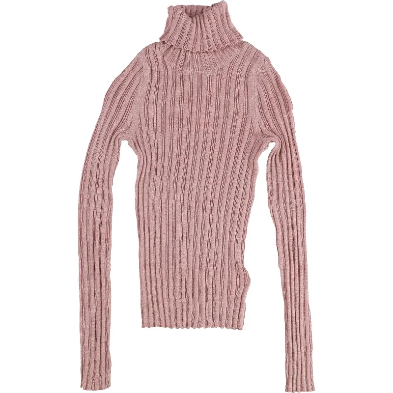 American Eagle Womens Solid Ribbed Pullover Sweater, Pink, XX-Small