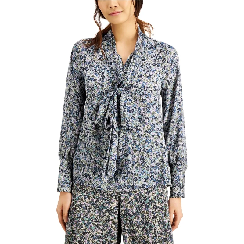 I-N-C Womens Floral Pullover Blouse