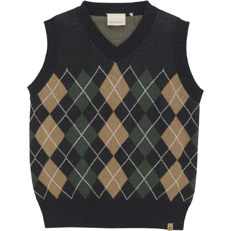 Minymo Dark Navy Slipover Knit Vest