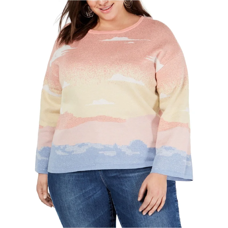 I-N-C Womens Intarsia Pullover Sweater, Multicoloured, Small