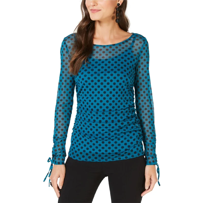 I-N-C Womens Polka Dot Pullover Blouse, Green, X-Large