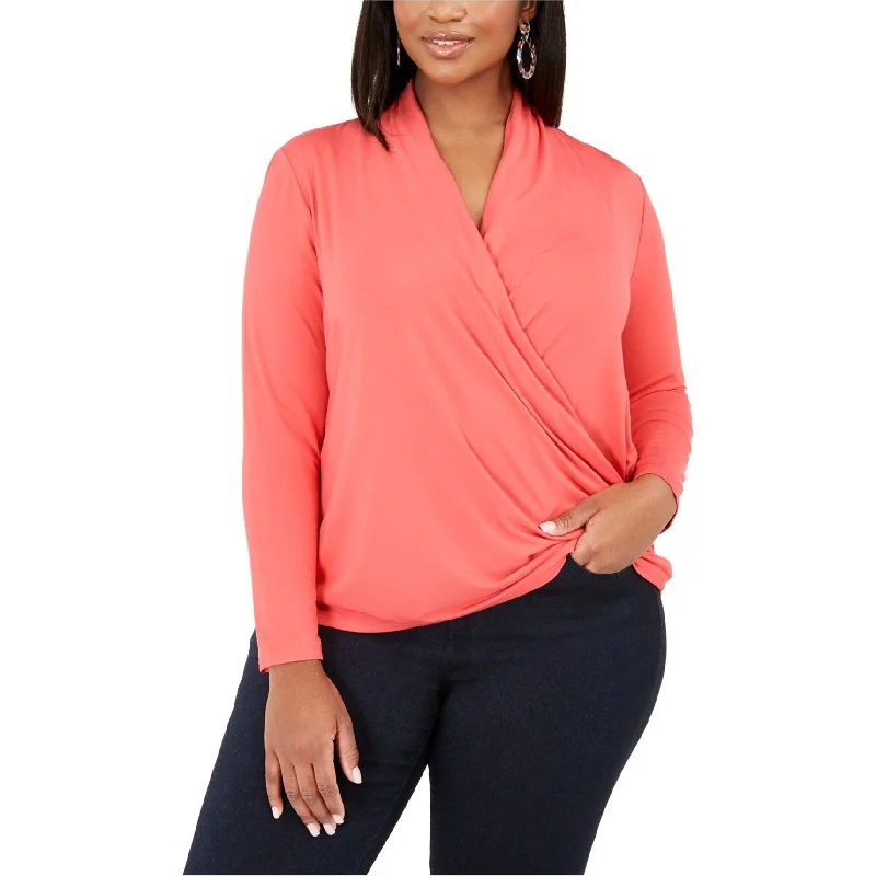 I-N-C Womens Solid Pullover Blouse