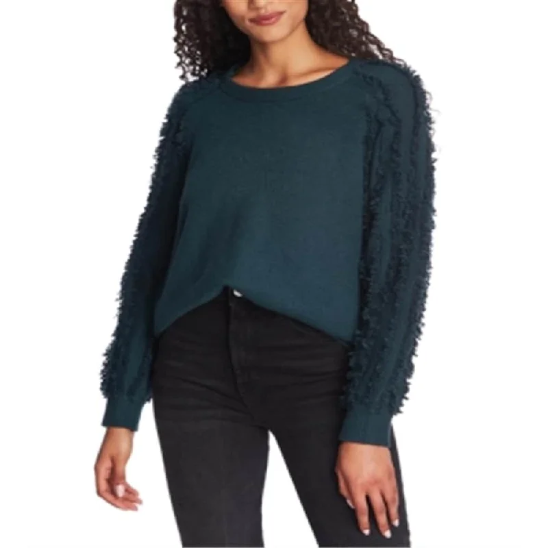 1.STATE Women's Fringe Sleeve Sweater Green