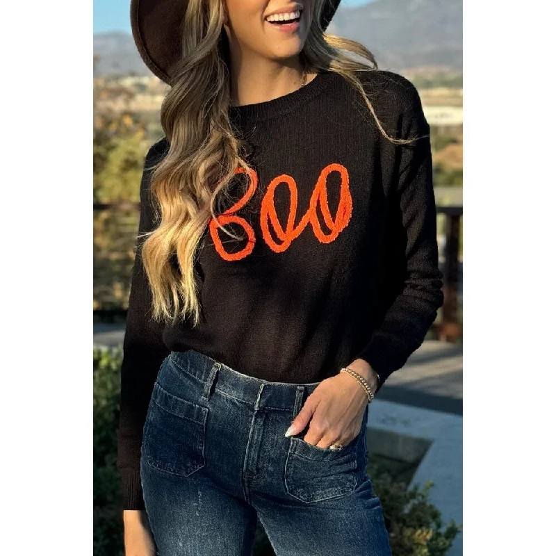 Boo Knitted Ribbed Sweater