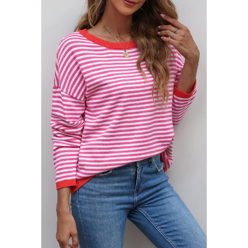 Madelynn Striped Drop Shoulder Sweater