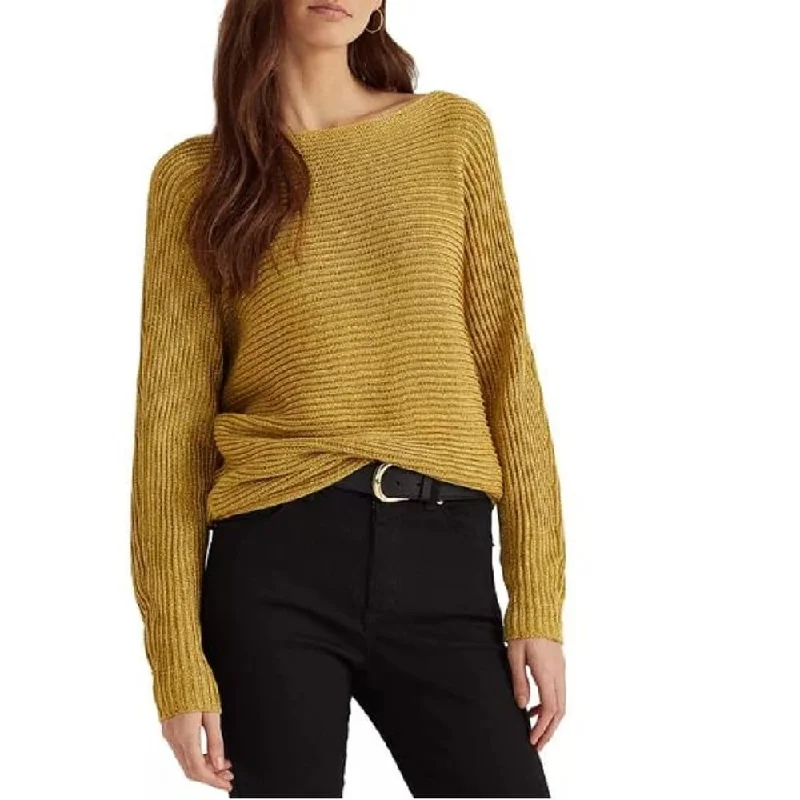 Ralph Lauren Women's Dolman Sleeve Boatneck Sweater Yellow Size XX-Large