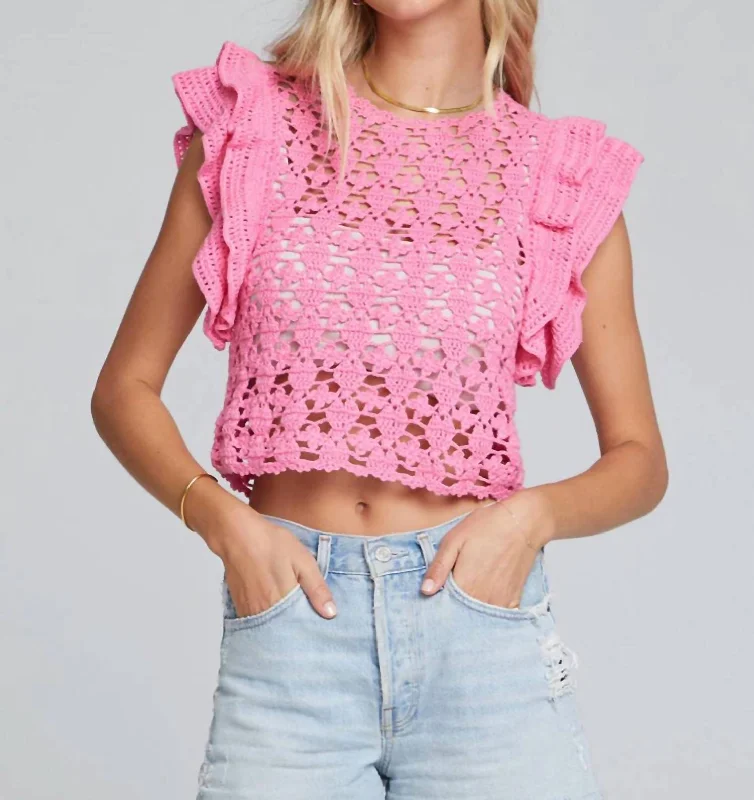 Senna Sweater Top In Pink