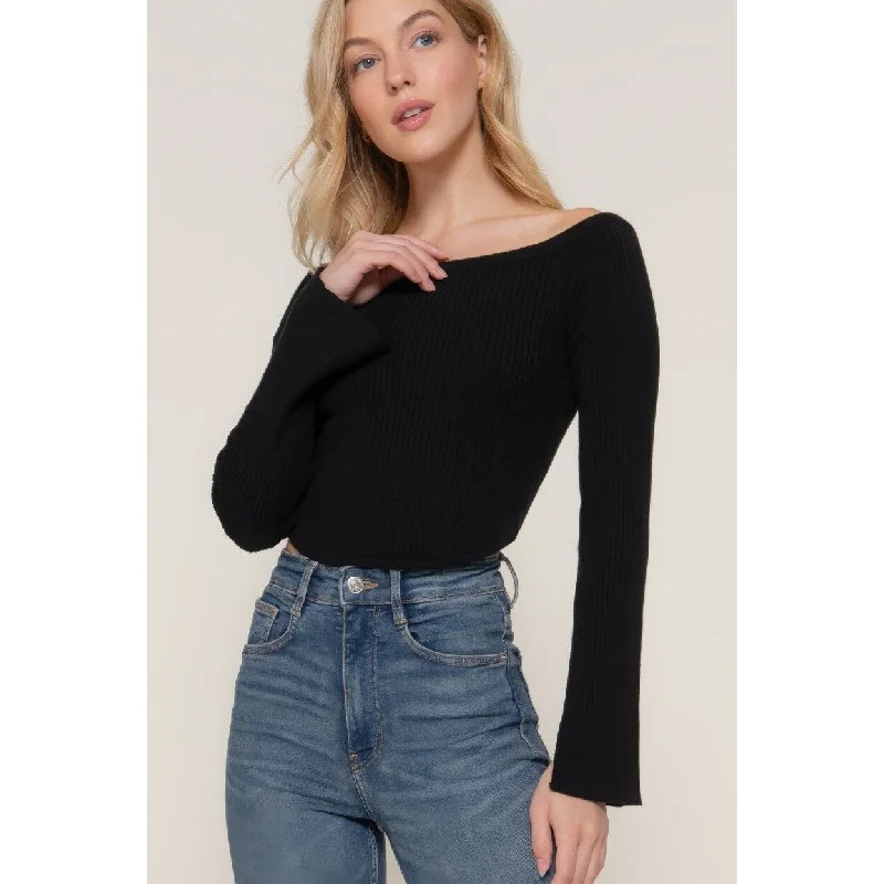 Long Flare Slv Off Shoulder Sweater