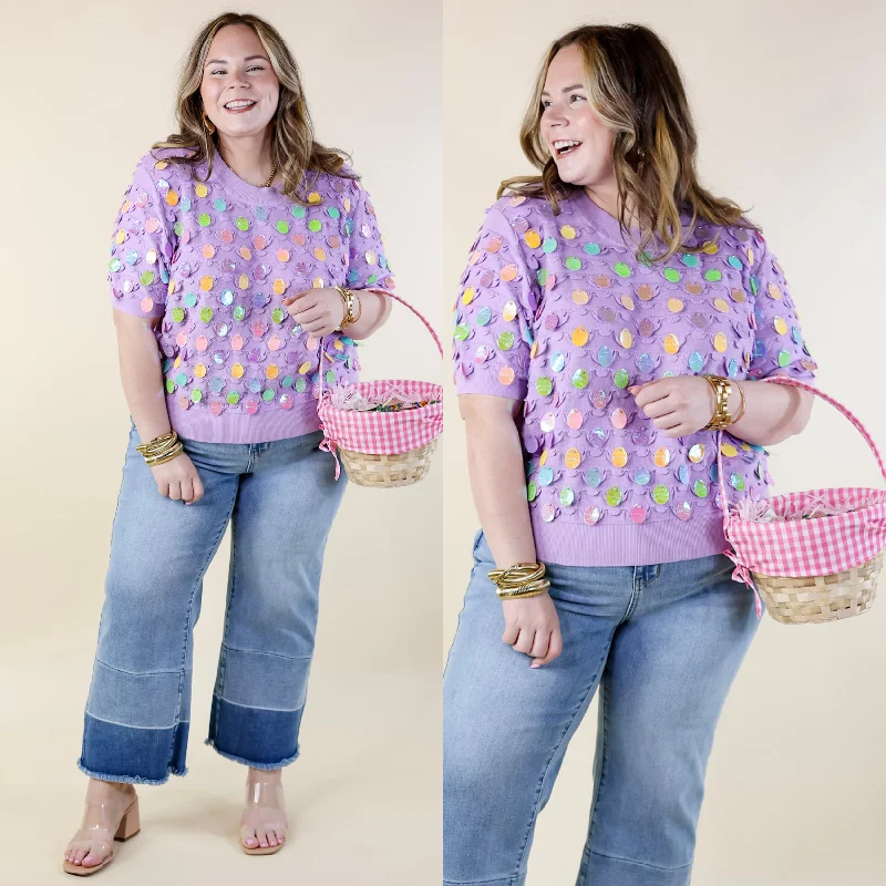 Queen Of Sparkles | Eggcellent Style Easter Egg Sweater in Purple