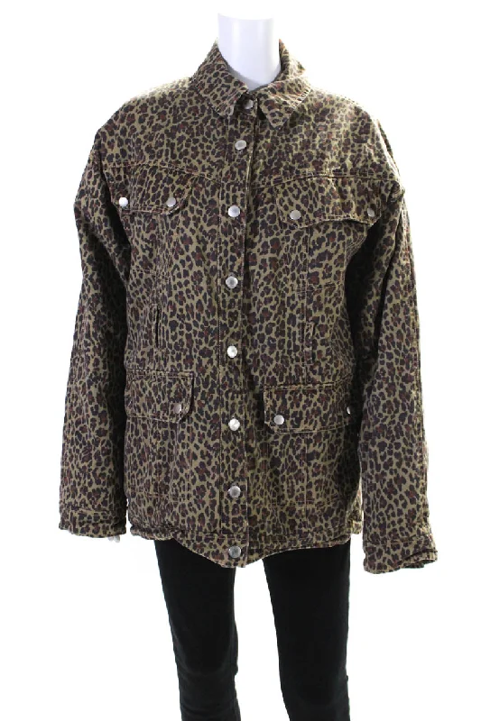 Marissa Webb Womens Ellery Print Anorak Jacket Brown