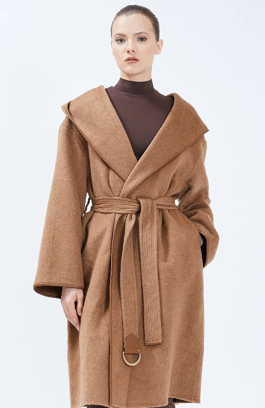 Nicole Benisti Womens Tessa Wrap Cashmere Coat