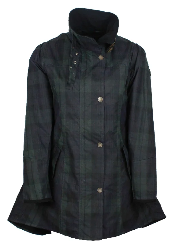 W49 - Women's Katrina Tartan Waxed Jacket - BLACKWATCH