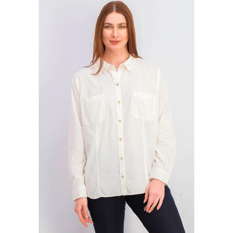 Charter Club Women's Solid Corduroy Shirt White Size Extra Small - X-Small