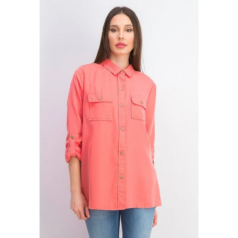 Charter Club Women's Utility Shirt Red Size Medium