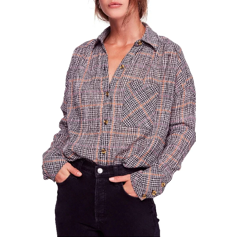 Free People Women's Break My Stride Plaid Shirt Multi Size Extra Small - X-Small