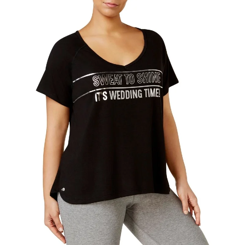 Ideology Women's Wedding Time Bridal Fitness T Shirt Black Size 2 Extra Large - XX-Large