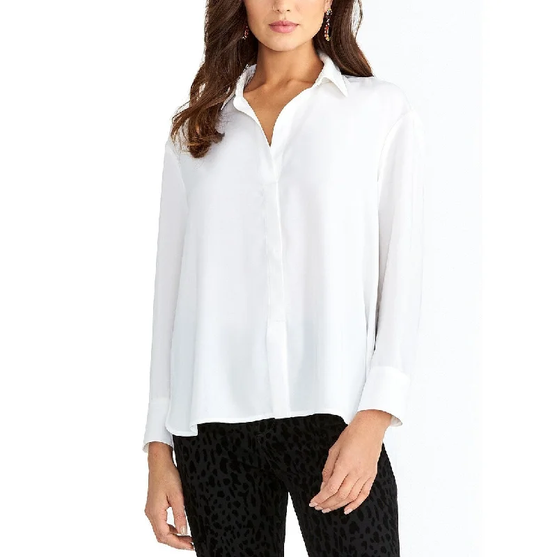 Rachel Roy Women's Button-Front Shirt White Size X-Small