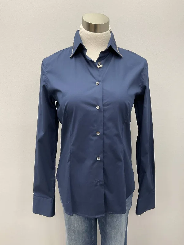 Navy Monili Trim Shirt