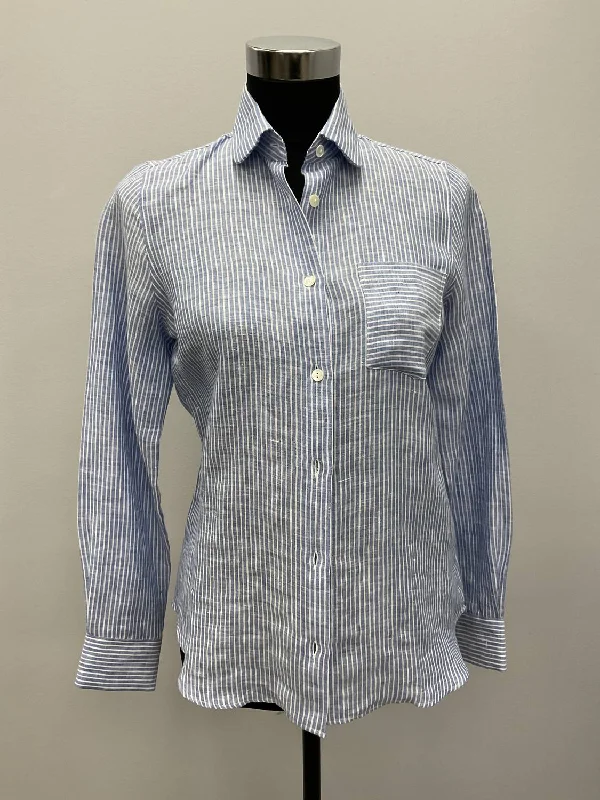 Striped Linen Shirt In Blue