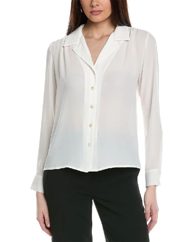 T Tahari Collared Buttoned Cuff Woven Shirt