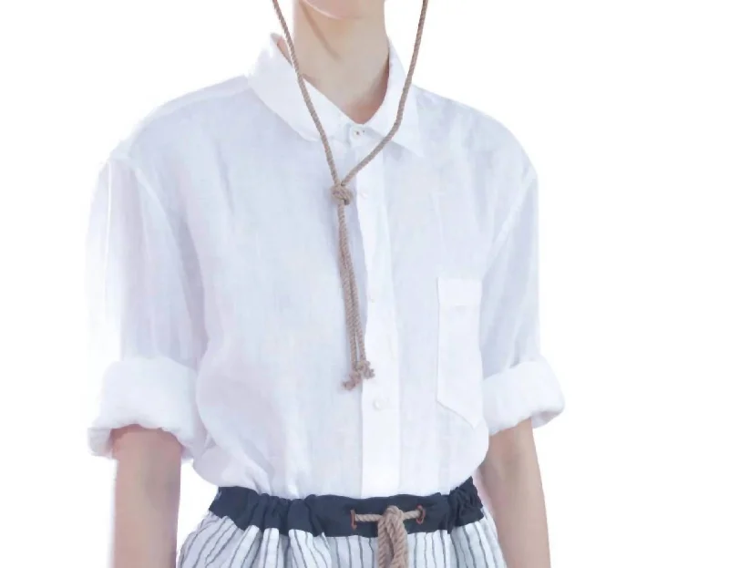 Tissue Linen Classic Shirt In White