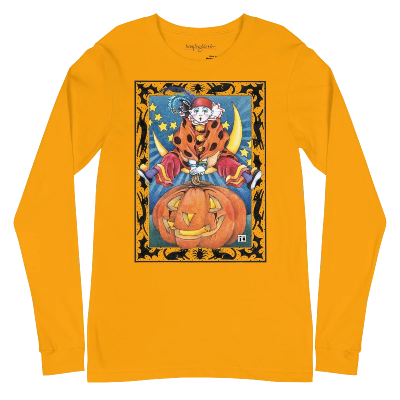 Clown Jumping Over Pumpkin Unisex Long Sleeve T-Shirt