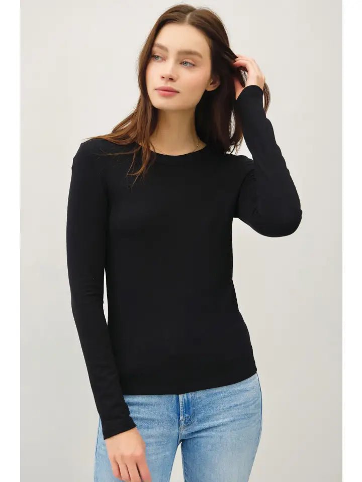 Layering Black Long Sleeve Top