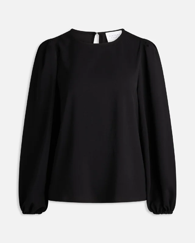 Vella Long Sleeve Blouse - Black