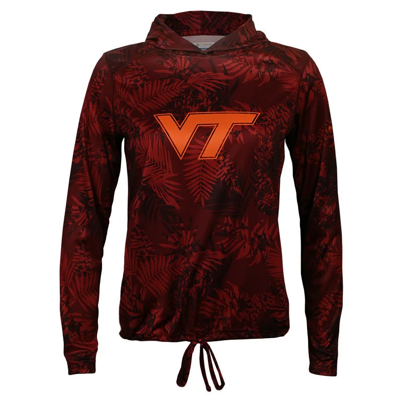 Virginia Tech Women's Summerdry Long Sleeved Hood by Columbia: Maroon