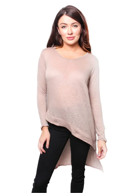 Women's Long Sleeve High Low Hem Top