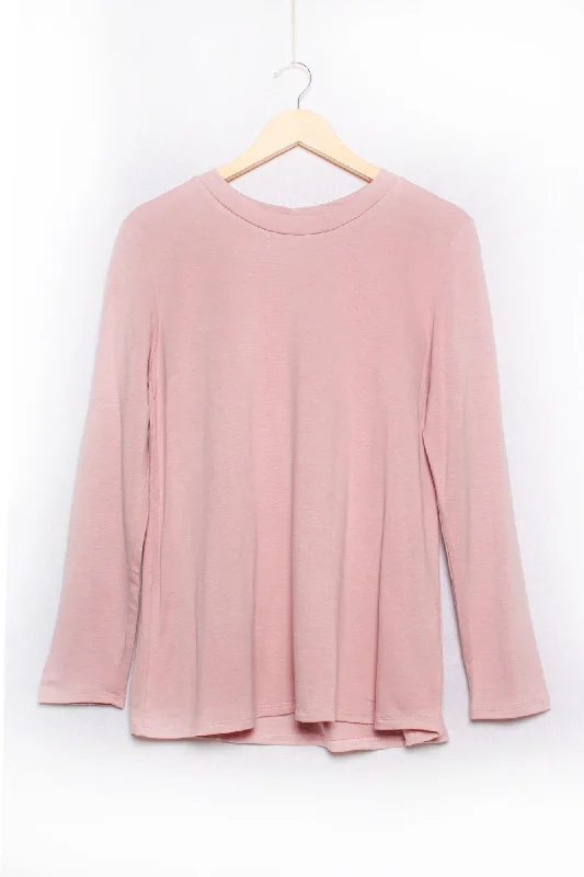 Women's Long Sleeve Round Neck Solid Top