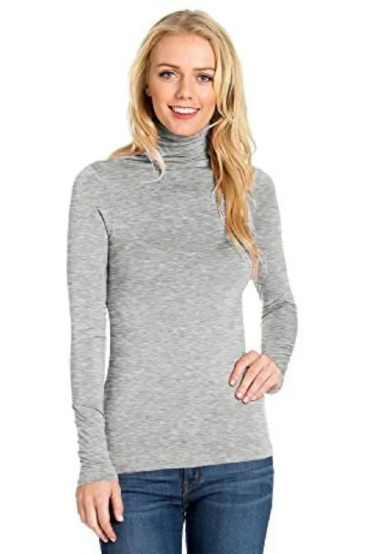 Women's Turtle Neck Long Sleeve Jersey Top