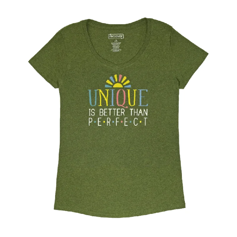 Solmate Socks Unique T-Shirt V-Neck Green (Women's)