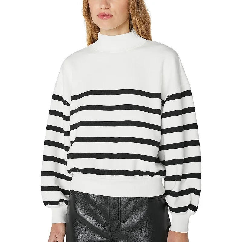 Womens Striped Bishop Sleeve Sweatshirt