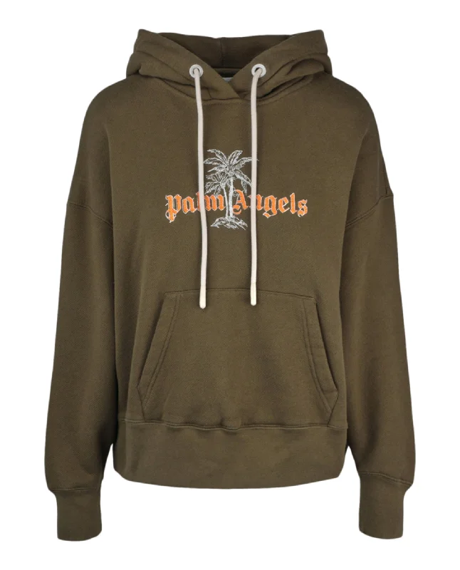 Palm Angels Womens Logo Palm Hoodie