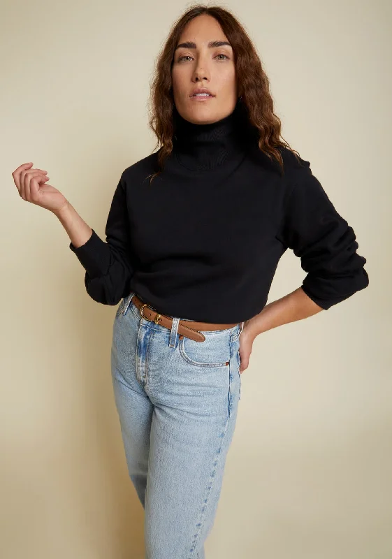 Riley Open Back Sweatshirt-Black